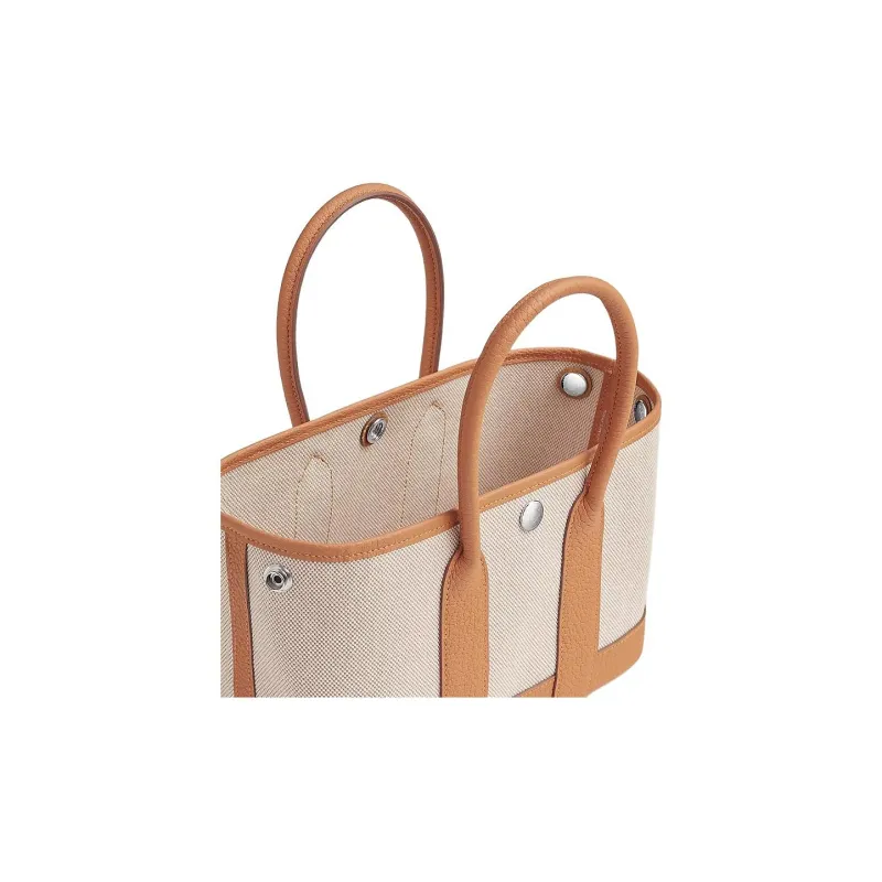 HERMES NEO GARDEN 23 Canvas With Leather Handbag Mini Women's Orange & Gray-1