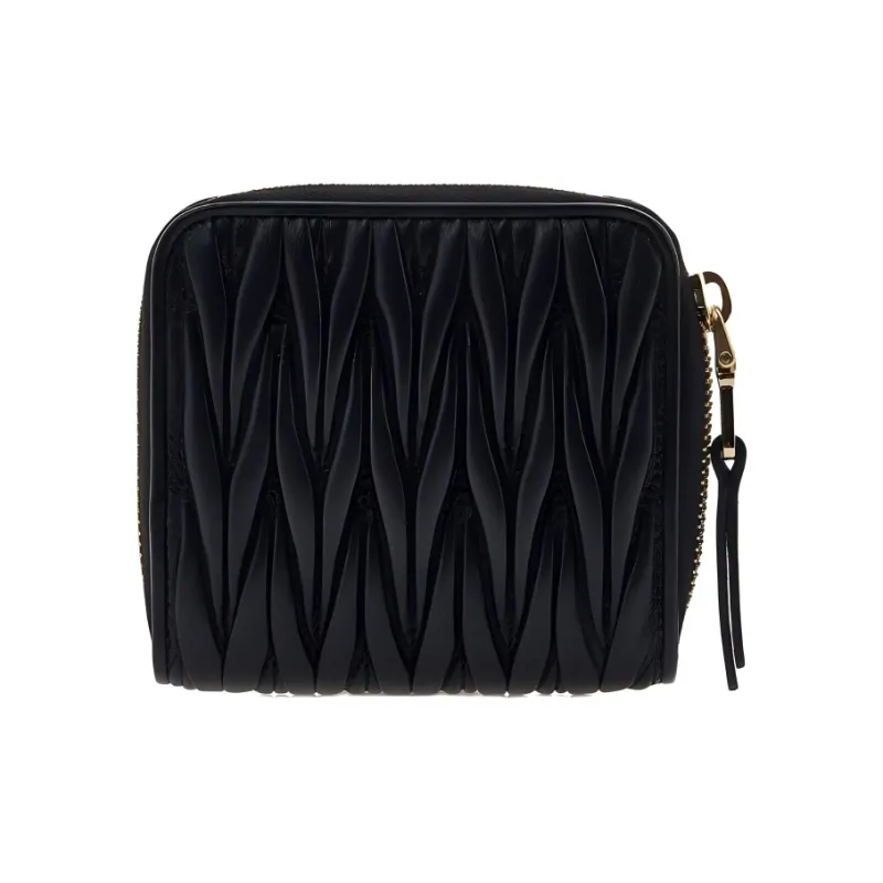 MIU MIU Leather Card Holder Wallet Regular Women's Black-1