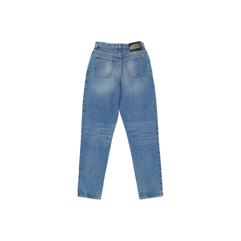 GUCCI Graphic Applique Jeans Blue/Red-1