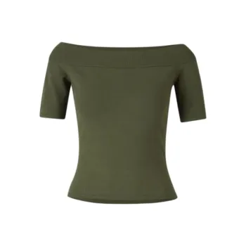 Alexander McQueen Off Shoulder Short Sleeved T Shirt