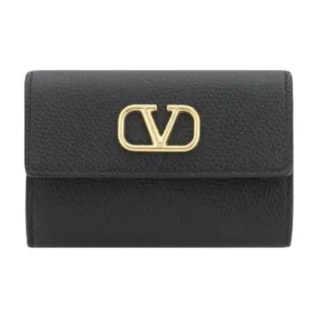 Valentino Calfskin Wallet Women's Black