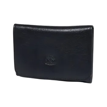 Il Bisonte Leather Card Holder Unisex Black