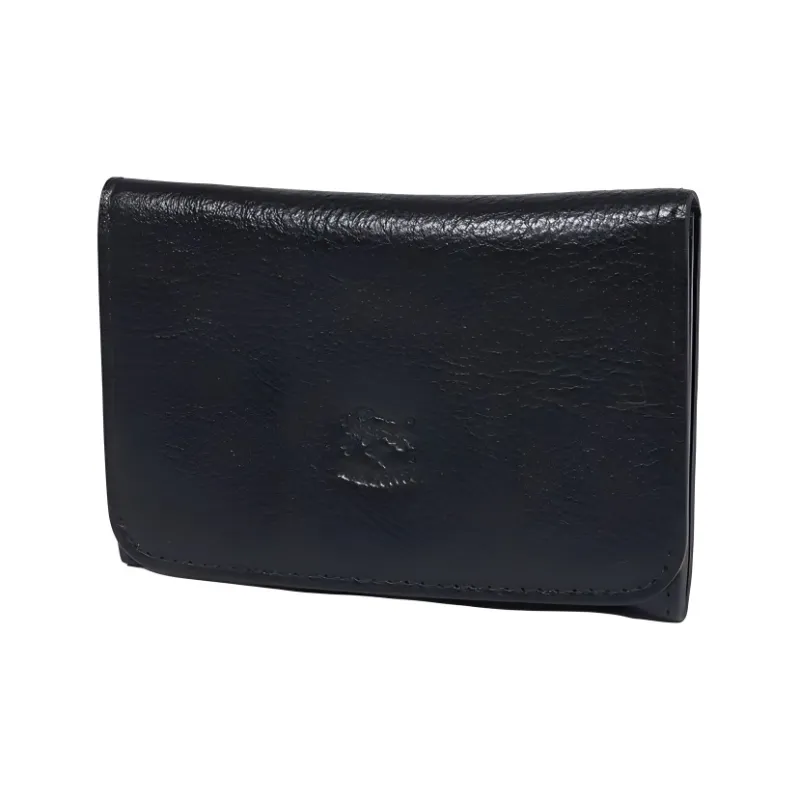 Il Bisonte Leather Card Holder Unisex Black-0