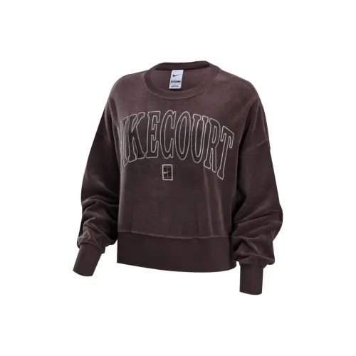 Nike COURT HERITAGE Sweatshirt Women's Baroque Brown/Light Redwood Umber/Velvet Tan