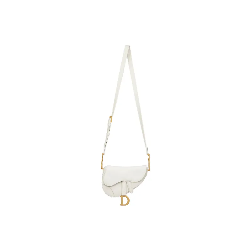 DIOR Saddle Cow Leather Saddle Bag, Shoulder Bag, Crossbody Bag Mini Women's Milk White-3