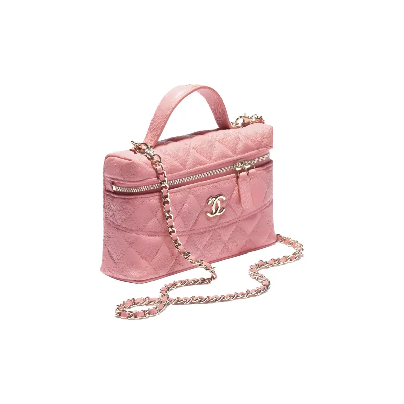 CHANEL Grain Caviar Cow Leather Shoulder Bag, Crossbody Bag, Handbag Women's Light Pink Red-1