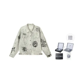 BE ALL KABUTO Jackets Coats Women's Dirty Wash Gray White