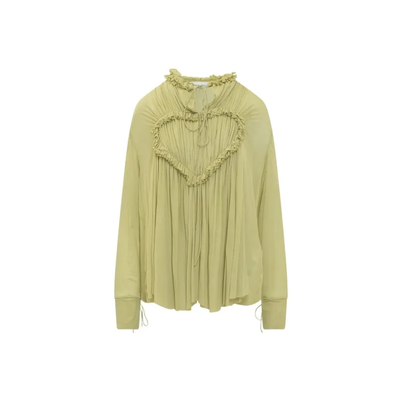 Victoria Beckham Ruffled Pleated Blouse-0