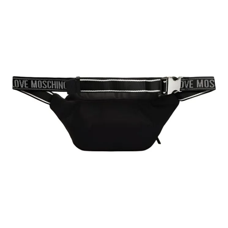 MOSCHINO Nylon Fabric Crossbody Bag Fanny Pack Women's Black-2