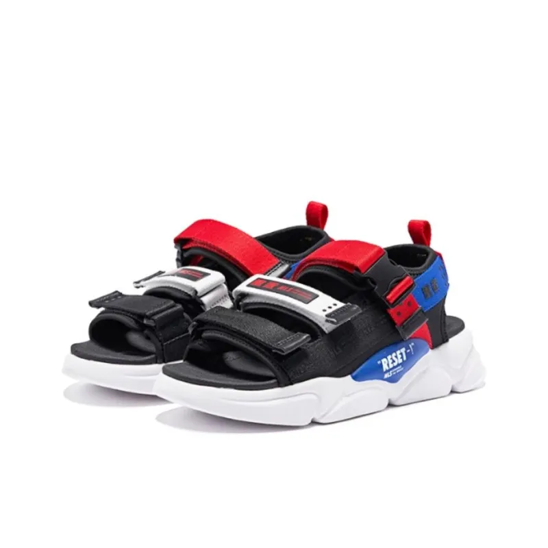 QIAODAN Sports Sandals Men's White Red Blue-2