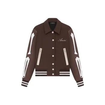 AMIRI Bones Logo Embroidered Varsity Jacket