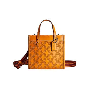 COACH Field Calfskin With Suede Tote Bag, Shopping Bag, Shoulder Bag, Crossbody Bag, Handbag Medium Size Women's Yellow