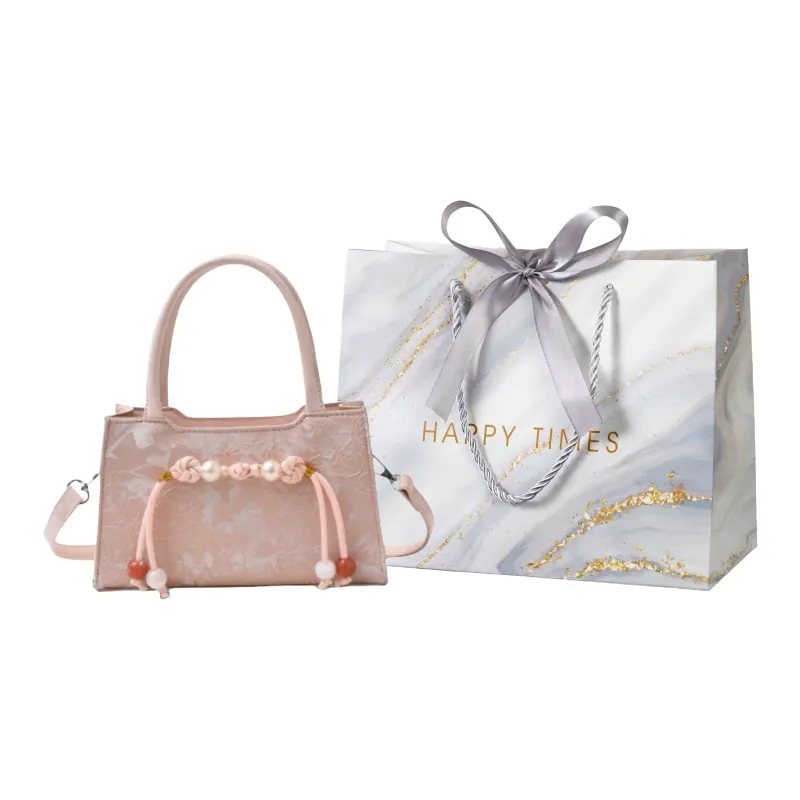 Miss Angel Embroidery Handbag Outer Bag Women's Pink/Blue-0