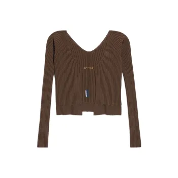 Jacquemus Logo Plaque Long Sleeved Cardigan