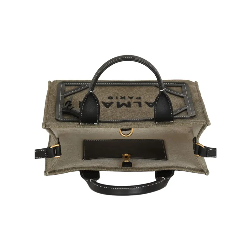 BALMAIN B ARMY Cotton Tote Bag, Shopping Bag, Shoulder Bag, Crossbody Bag, Handbag Trumpets Women's Khaki-3