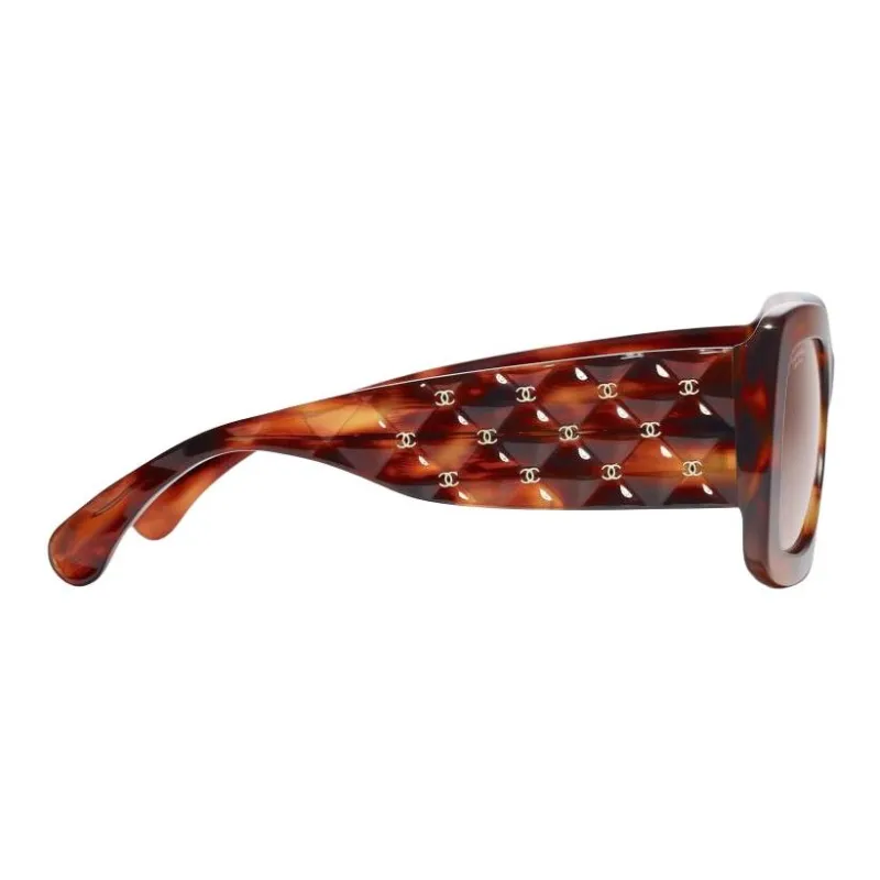 CHANEL Acetate Butterfly Sunglasses Unisex Brown-2