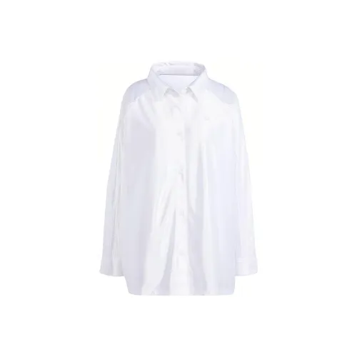 Adidas Originals Satin Oversized Satin Shirt Shirt Women's White