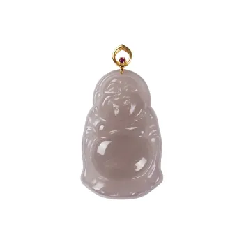 Execute The Blessing Hetian Jade Pendants Smoky Purple Unisex