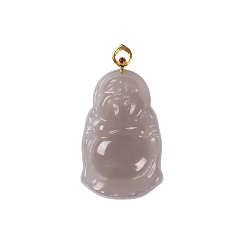 Execute The Blessing Hetian Jade Pendants Smoky Purple Unisex