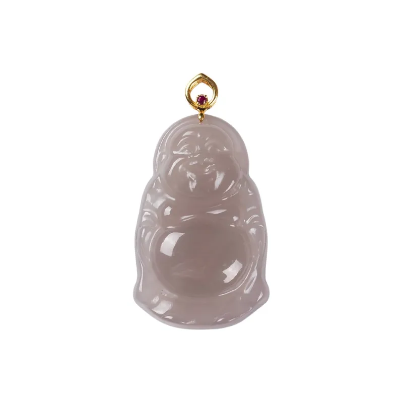 Execute The Blessing Hetian Jade Pendants Smoky Purple Unisex-0