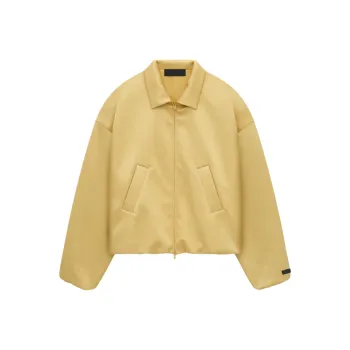 Fear Of God Essentials Women'ss Satin Nylon Bomber Jacket Amber