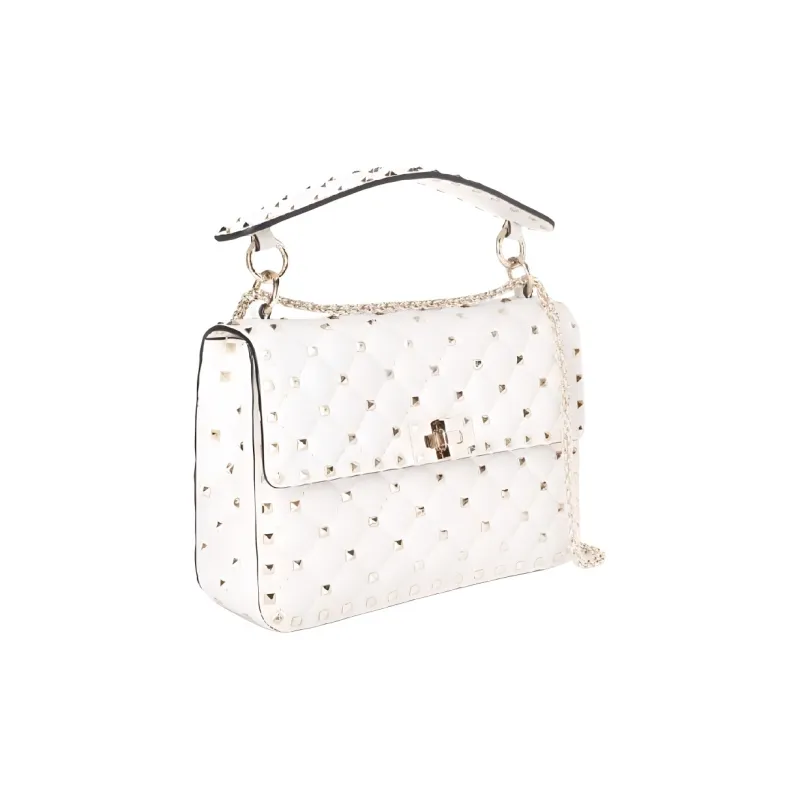 Valentino Sheepskin Shoulder Bag, Crossbody Bag Regular Women's Ecru-4