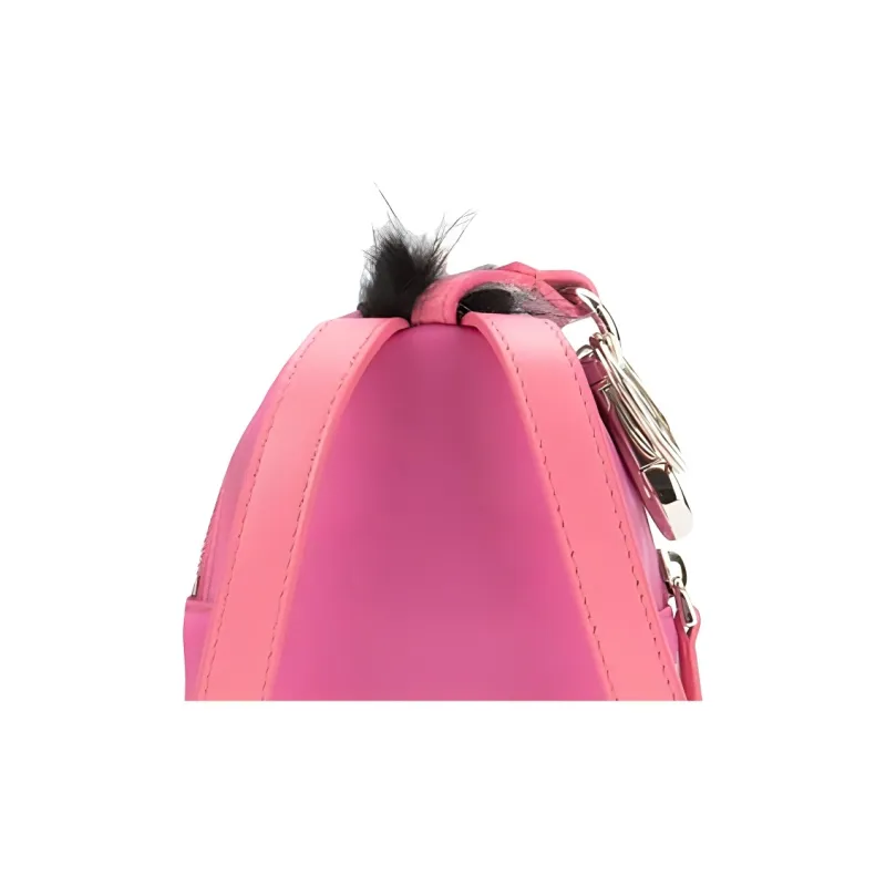 FENDI Nibu With Fox Fur Accessory Bag Backpack Women's Pink-4