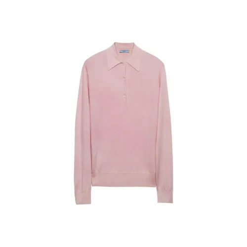 PRADA Long-Sleeved Fine-Knitted Polo Shirt