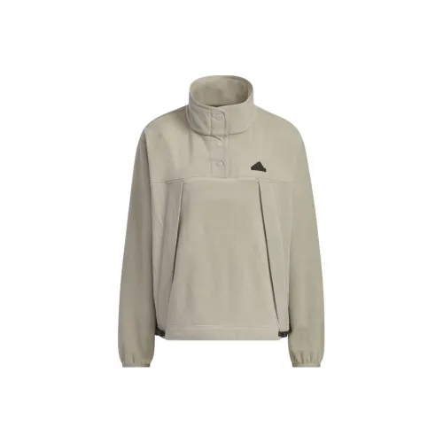 Adidas City Escape Loose Fit Sweatshirt Jackets Coats Women's Egg Stone Silver Gray