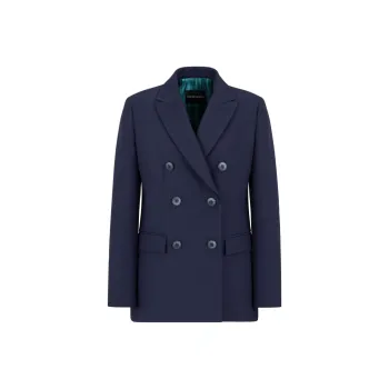 EMPORIO ARMANI Double breasted Jacket In Stretch Technical Sablé