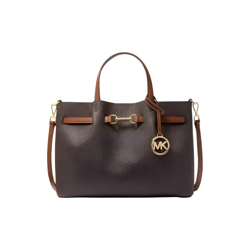 MICHAEL KORS Cow Leather Handbag Medium Size Women's Dark Brown