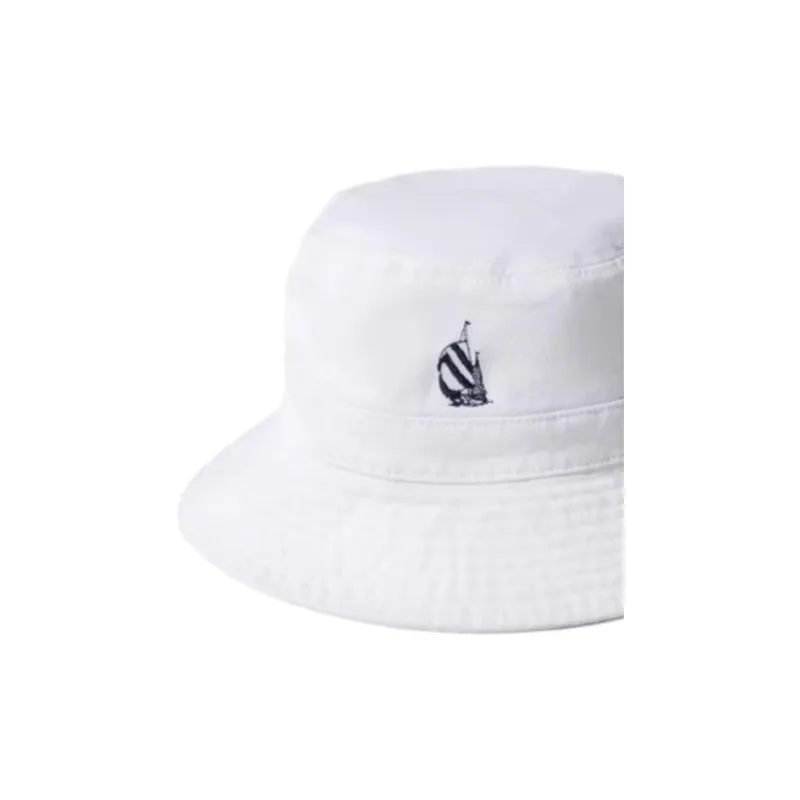 Nautica White Sail Cotton Bucket Hats Unisex White-2
