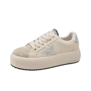 Nrillo Slip Resistant Cushioning Height Increasing Low Top Skateboard Shoes Women's