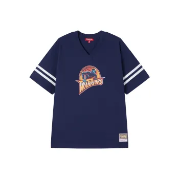 Mitchell & Ness x NBA Golden State Warriors Drop Shoulder Sleeve T Shirt Women's Blue