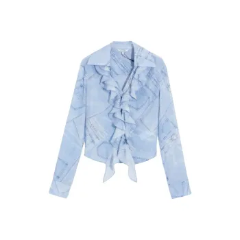 Bebe SS23 Shirt Women's Denim Blue