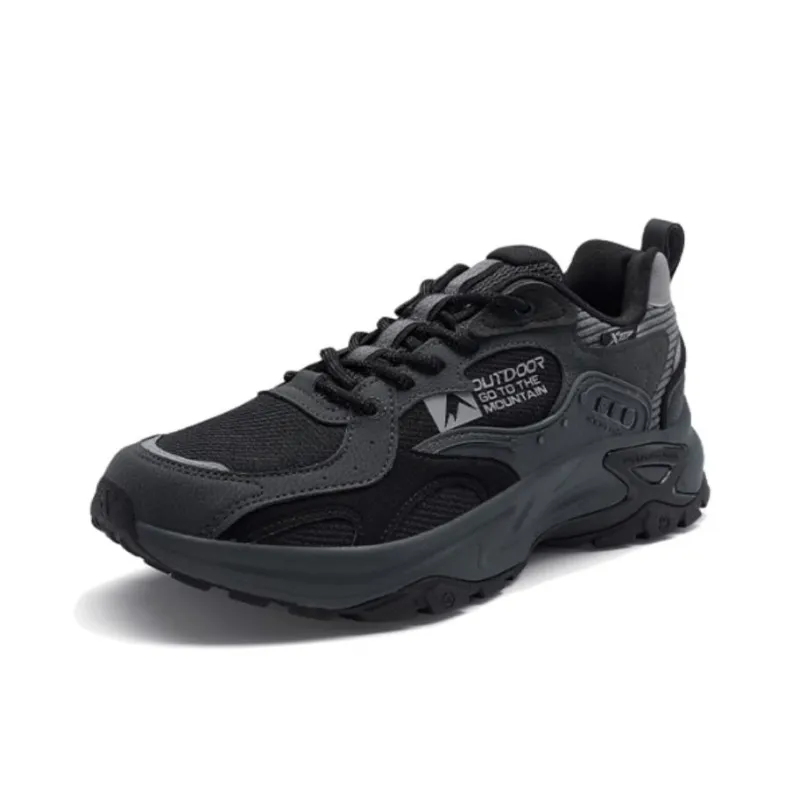 XTEP Cushioned Slip Resistant Low Top Casual Shoes Men's Black-1