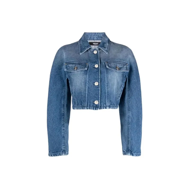 VERSACE Button Up Denim Jacket-0