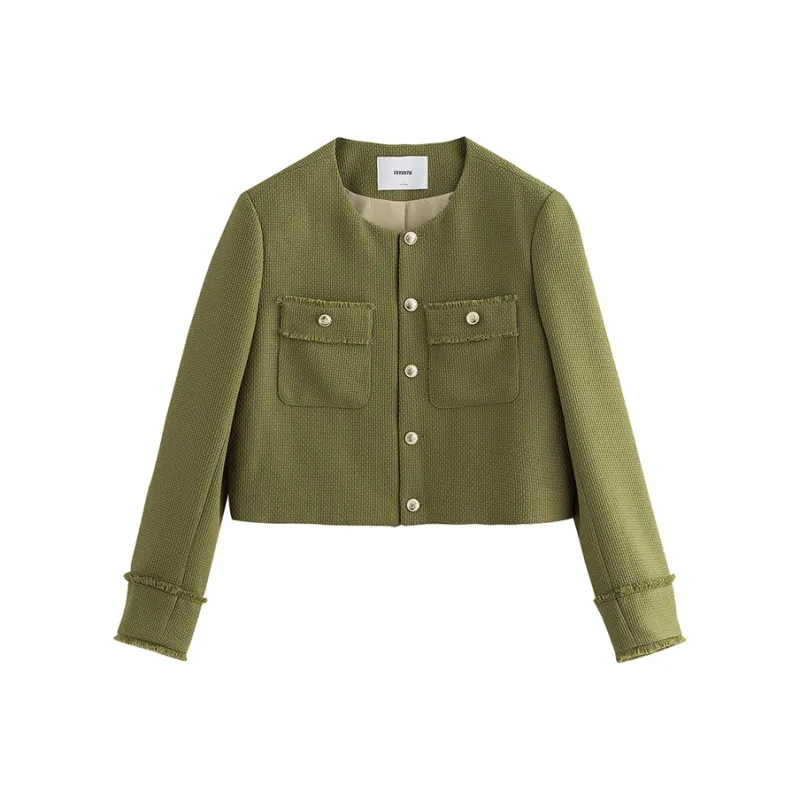 Initial Language Jackets Coats Women's Grass Mustard Green-0