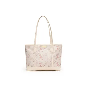 RIVMIND PU Tote Bag, Shoulder Bag Women's White/Pink