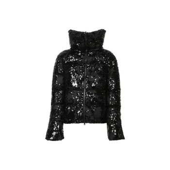 HERNO Sequin Embellished Zip Up Jacket