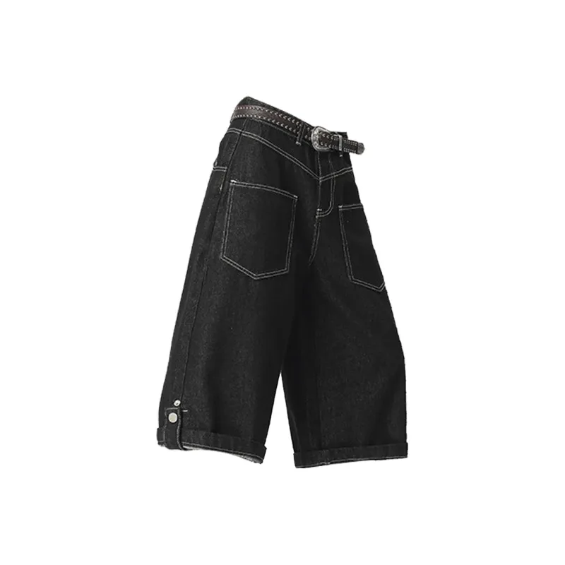 BEAR UNION Denim Shorts Unisex Original Denim Black-1