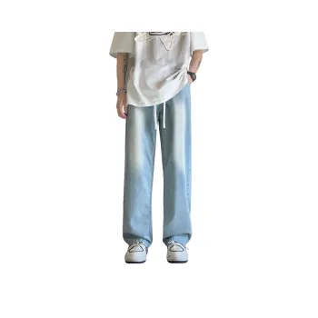 FAWENXIANGZI Jeans Men's Light Blue