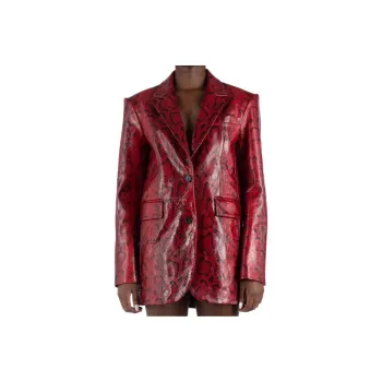 SportMax Oversized Embossed Leather Blazer