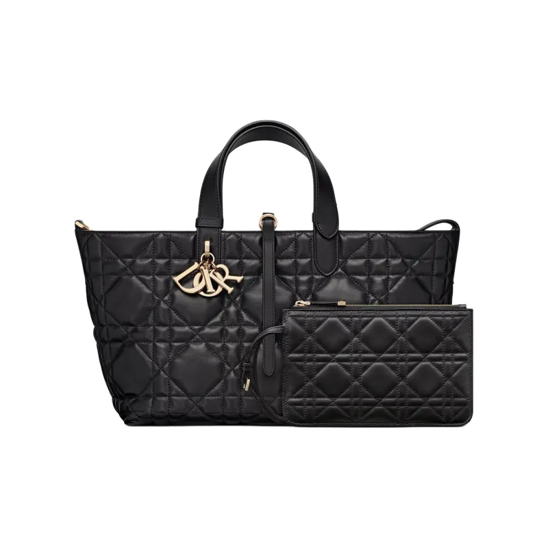 DIOR Toujours Cow Leather Native Bag, One Shoulder Handbag Medium Size Women's Black-1