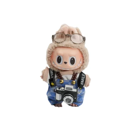 [Dress Up Doll] POP MART LABUBU THEMONSTERS Heartbeat Macaron Denim Photographer Hang Tag Box 15cm