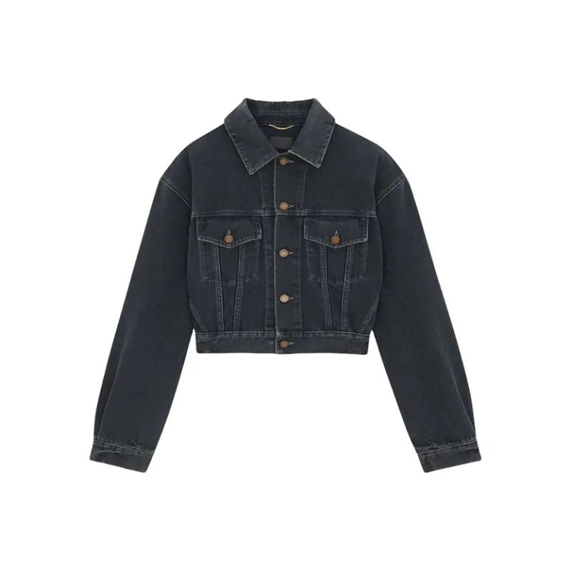 SAINT LAURENT Neo 80s Denim Jacket 'Black'-0
