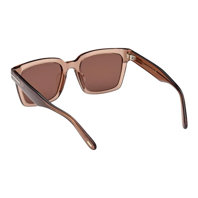 TF Plate Frame Square Sunglasses Unisex Brown-4