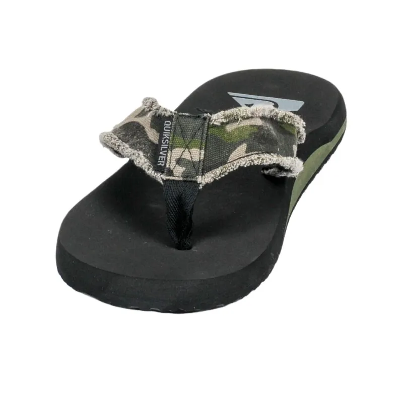 Quiksilver Abrasion Resistant Flip Flops Men's Brown Green-2