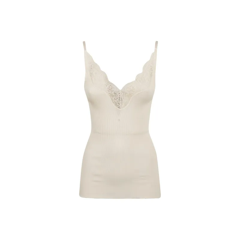 SAINT LAURENT Laced Ribbed Tank Top-0