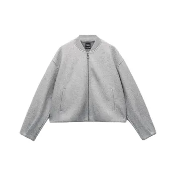ZARA Jackets Coats Women's Zebra Print Gray
